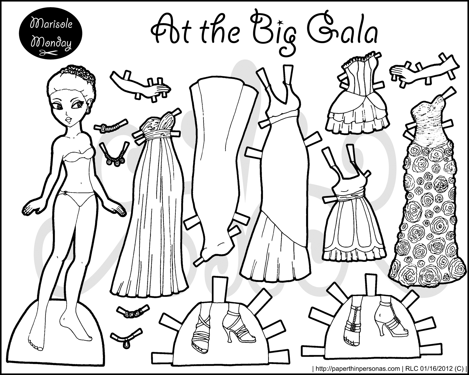 Big Gala Black White - Black And White Doll, Transparent background PNG HD thumbnail