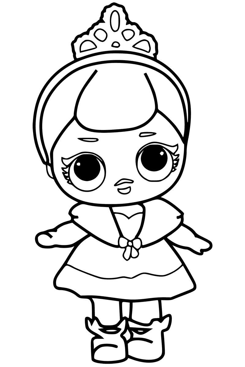 Lol Surprise Doll Coloring Pages Crystal Doll - Black And White Doll, Transparent background PNG HD thumbnail