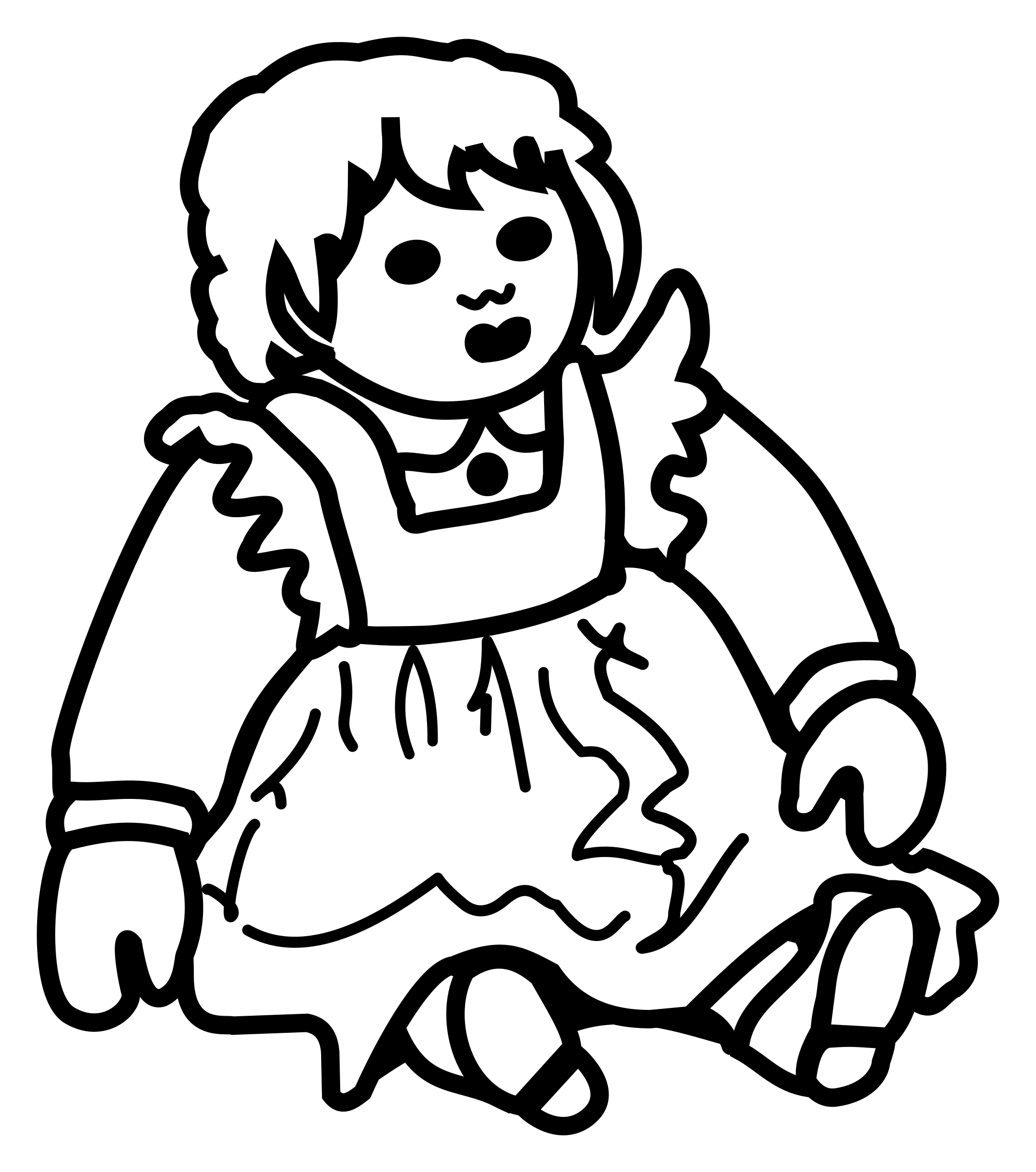 This Free Icons Png Design Of Doll   Lineart Hdpng.com  - Black And White Doll, Transparent background PNG HD thumbnail