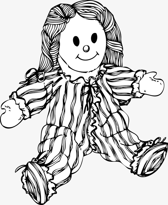 Toy Dolls, Doll, Toy, Toy Clipart Png Image And Clipart - Black And White Doll, Transparent background PNG HD thumbnail