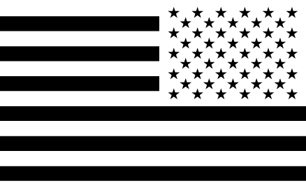 Black And White American Flag - Black And White Flag, Transparent background PNG HD thumbnail