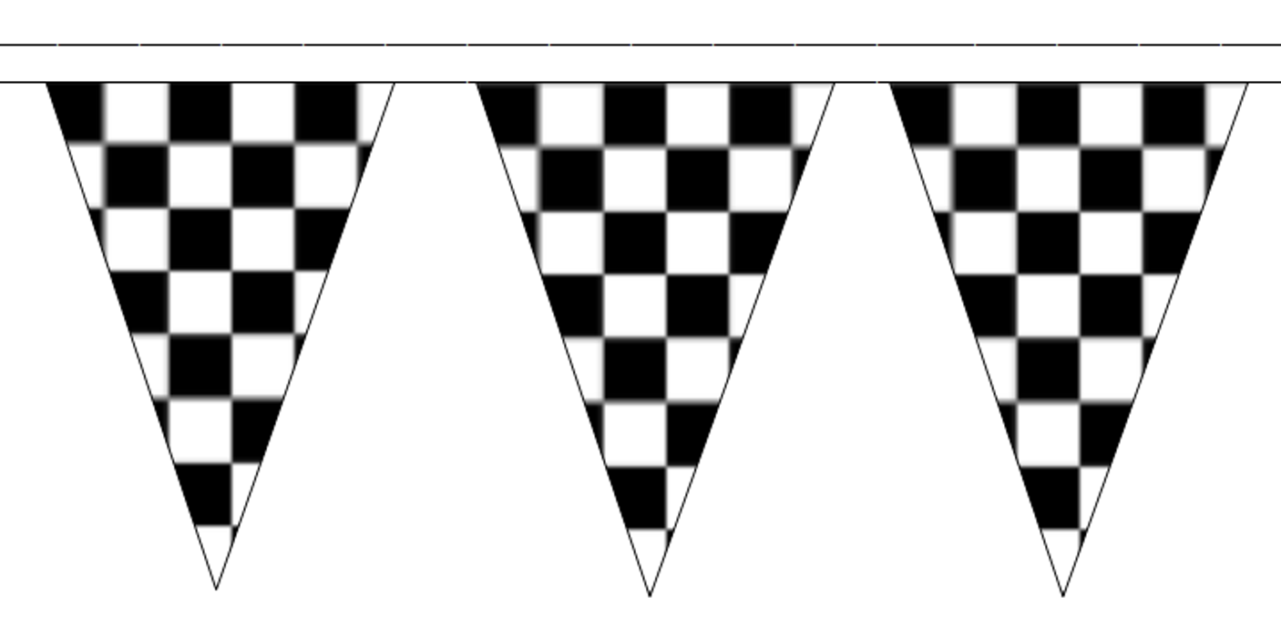 Black And White Check Traditional 20M 50 Flag Polyester Triangle Flag Bunting - Black And White Flag, Transparent background PNG HD thumbnail