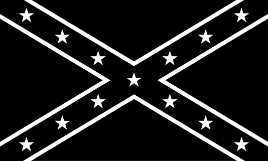 Black/white Confederate Flag - Black And White Flag, Transparent background PNG HD thumbnail