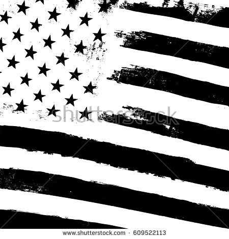 Monochrome Grunge American Flag Background. Patriotic Design Template. Black And White - Black And White Flag, Transparent background PNG HD thumbnail