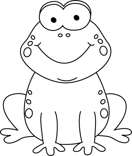 Black And White Cartoon Frog Clip Art - Black And White Frog, Transparent background PNG HD thumbnail
