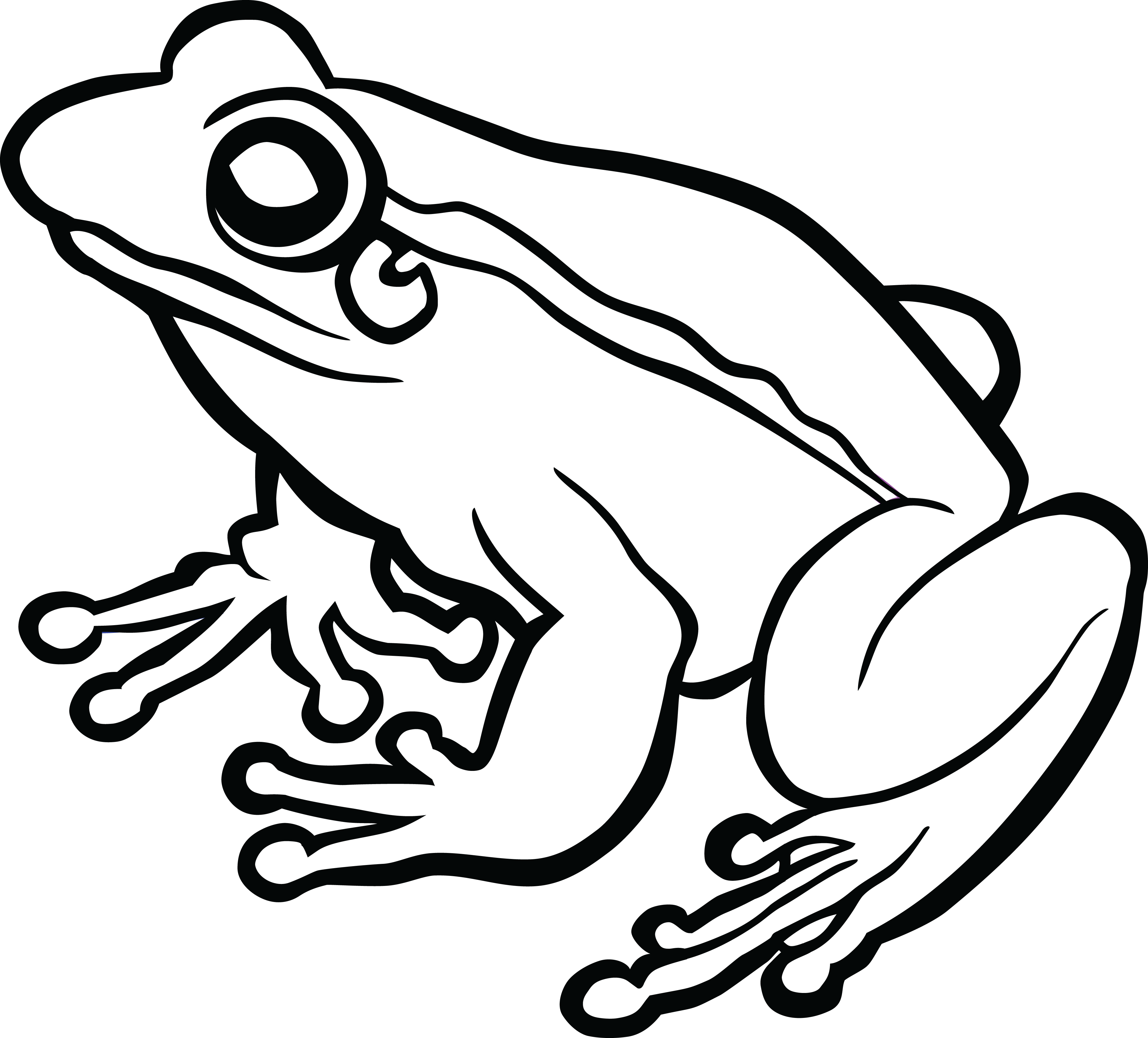 Free Clipart Of A Frog #00011510 . - Black And White Frog, Transparent background PNG HD thumbnail