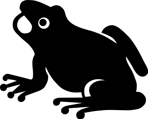 Frog Silhouette - Black And White Frog, Transparent background PNG HD thumbnail