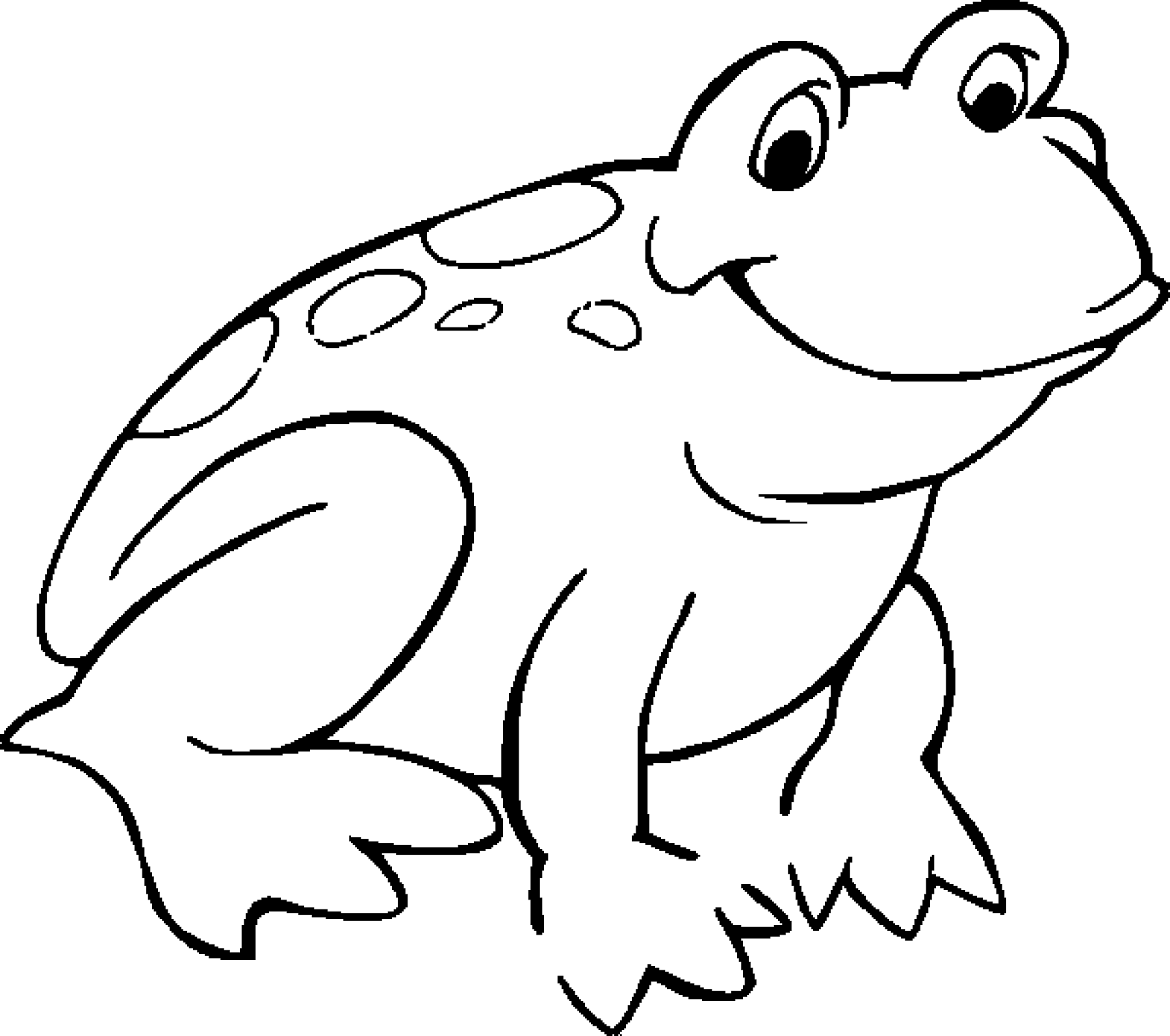 Frog Color Sheet For Kids | Kiddo Shelter - Black And White Frog, Transparent background PNG HD thumbnail