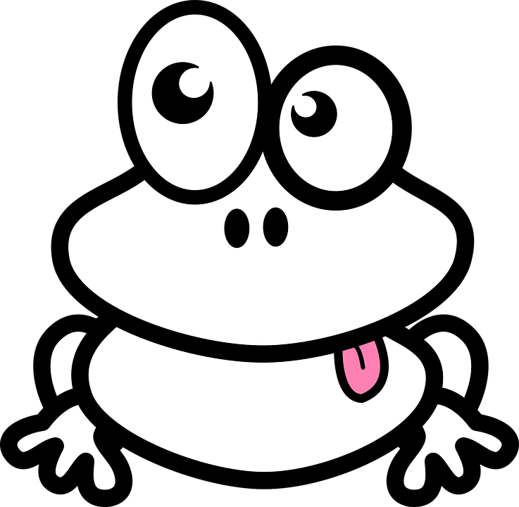 Frog Toad Frog Eyes Amphibian Hop Leap Animal - Black And White Frog, Transparent background PNG HD thumbnail