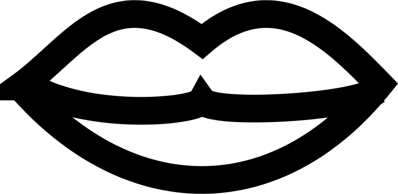 Lips Clip Art - Black And White Lips, Transparent background PNG HD thumbnail