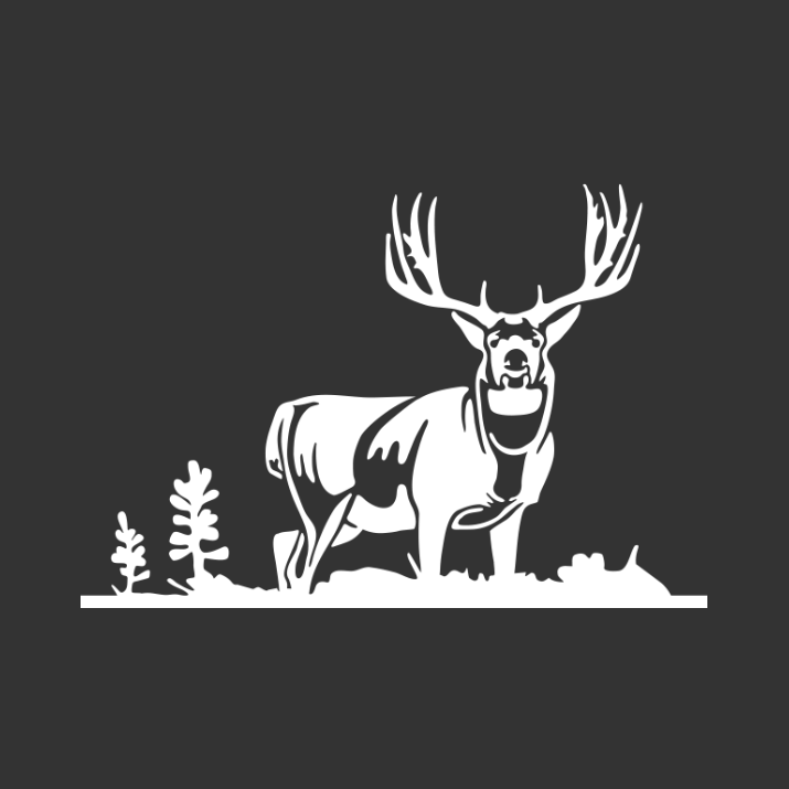 Black And White Mule Png - Broadside Mule Deer Decal (Sm 31). Color: White, Transparent background PNG HD thumbnail