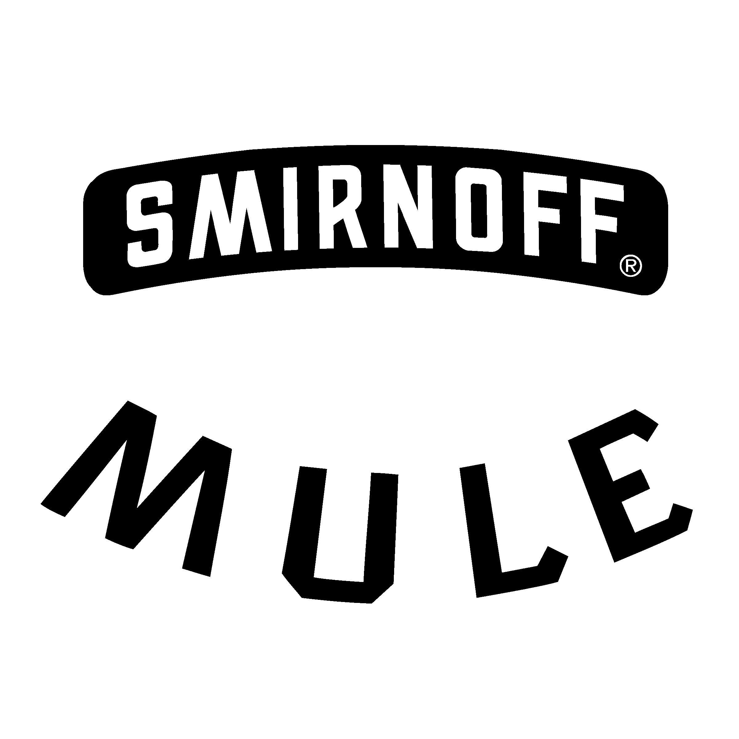 Smirnoff Mule Logo Black And White - Black And White Mule, Transparent background PNG HD thumbnail