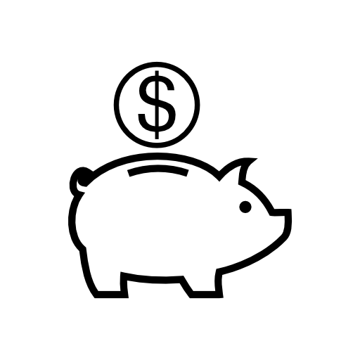 Black And White Piggy Bank PNG - Piggy Bank