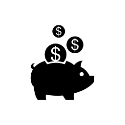 Piggy Bank.png - Black And White Piggy Bank, Transparent background PNG HD thumbnail
