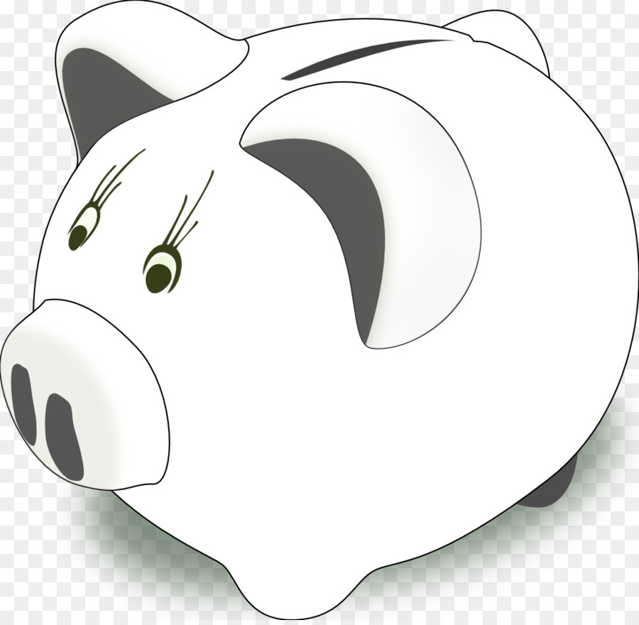 Piggy Bank Saving Clip Art   Piggy Bank Black And White - Black And White Piggy Bank, Transparent background PNG HD thumbnail