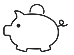 Sources De Financements - Black And White Piggy Bank, Transparent background PNG HD thumbnail