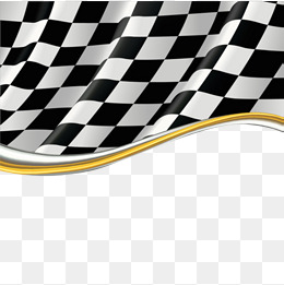 Black And White Race Car PNG - Black And White Flag B