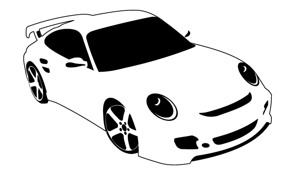 Black And White Race Car PNG - Car Black And White Ra