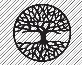 Tree Of Life Clipart   Svg   Ai   Dxf   Cdr   Png  Pdf - Black And White Tree Of Life, Transparent background PNG HD thumbnail