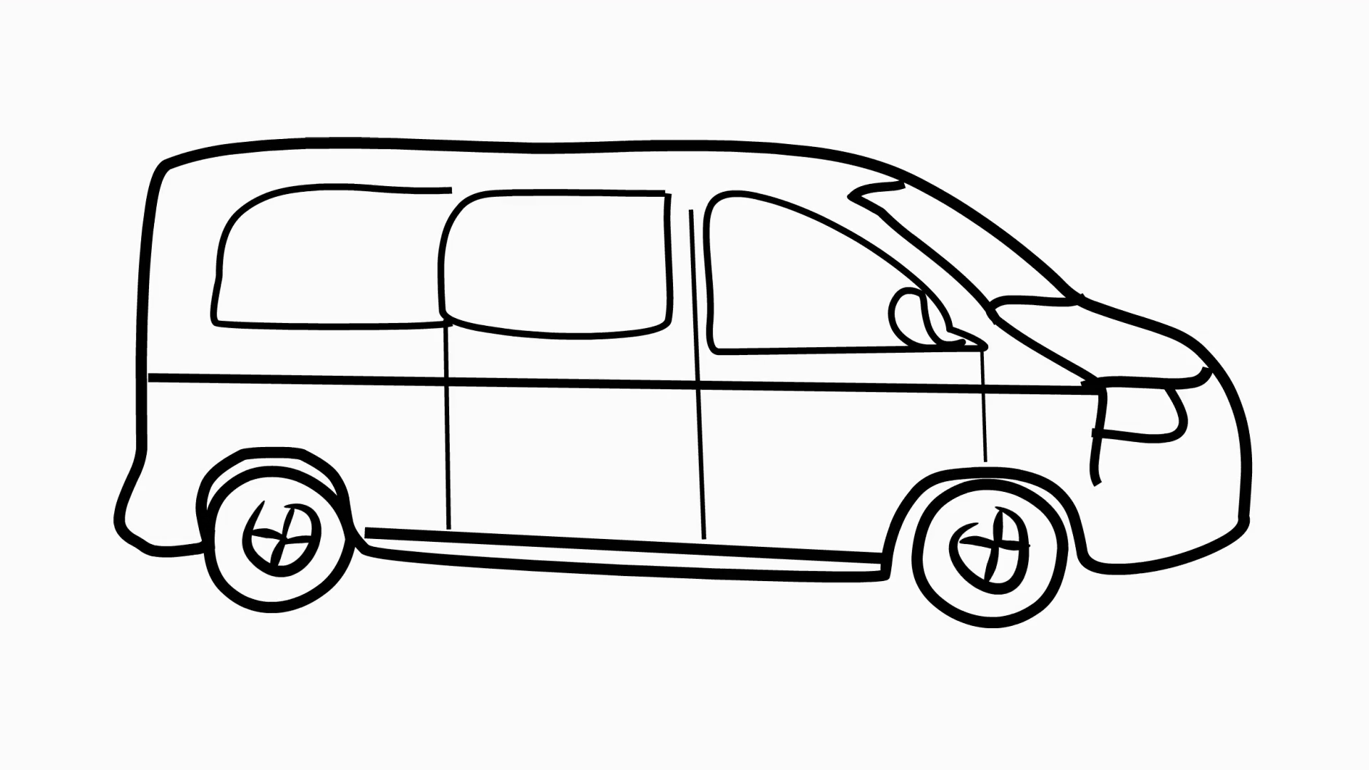 Van Cartoon Illustration Hand Drawn Animation With Transparent Background Motion Background   Videoblocks - Black And White Van, Transparent background PNG HD thumbnail