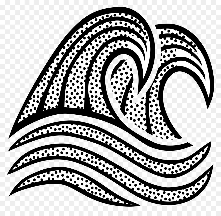 Drawing Line Art Wave Clip Art   Wave - Black And White Wave, Transparent background PNG HD thumbnail