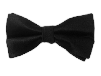 Black Gros Grain Solid Bowtie; B516.png - Black Bow Tie, Transparent background PNG HD thumbnail