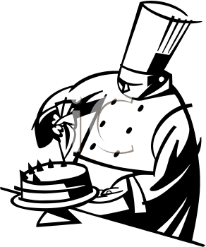 Black Chef Png - Chef Icing A Cake, Transparent background PNG HD thumbnail