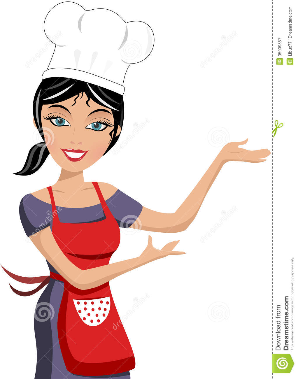 Illustration Of A Beautiful Smiling Woman Chef Presenting Inviting - Black Female Chef, Transparent background PNG HD thumbnail
