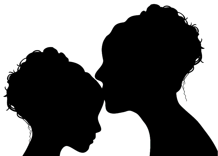 Mother And Daughter - Black Mom, Transparent background PNG HD thumbnail