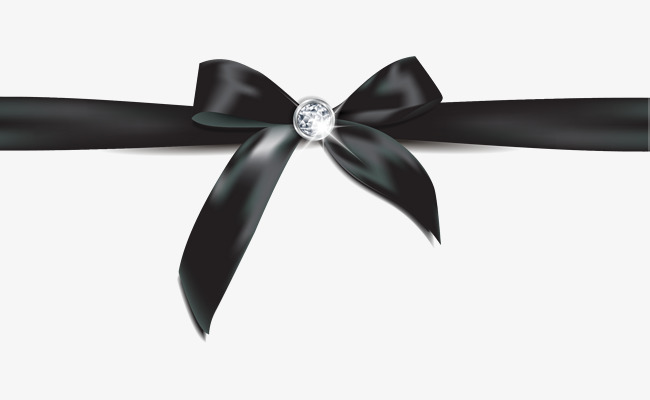 Hand Painted Black Ribbon Bow, Fresh, Simple, Beautiful Png Image And Clipart - Black Ribbon Bow, Transparent background PNG HD thumbnail
