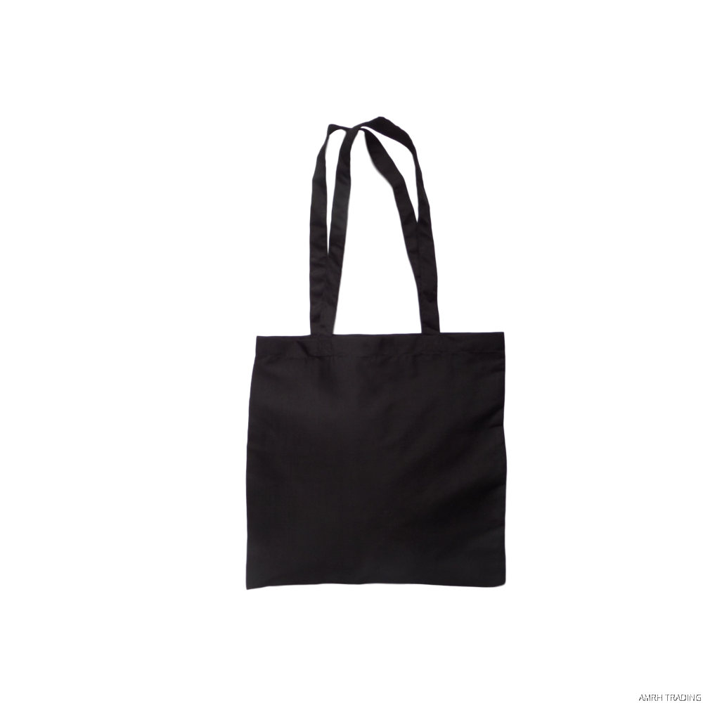 Code: 001Pk (Cotton A4 Size Black Tote Bag) - Black Shopping Bags, Transparent background PNG HD thumbnail