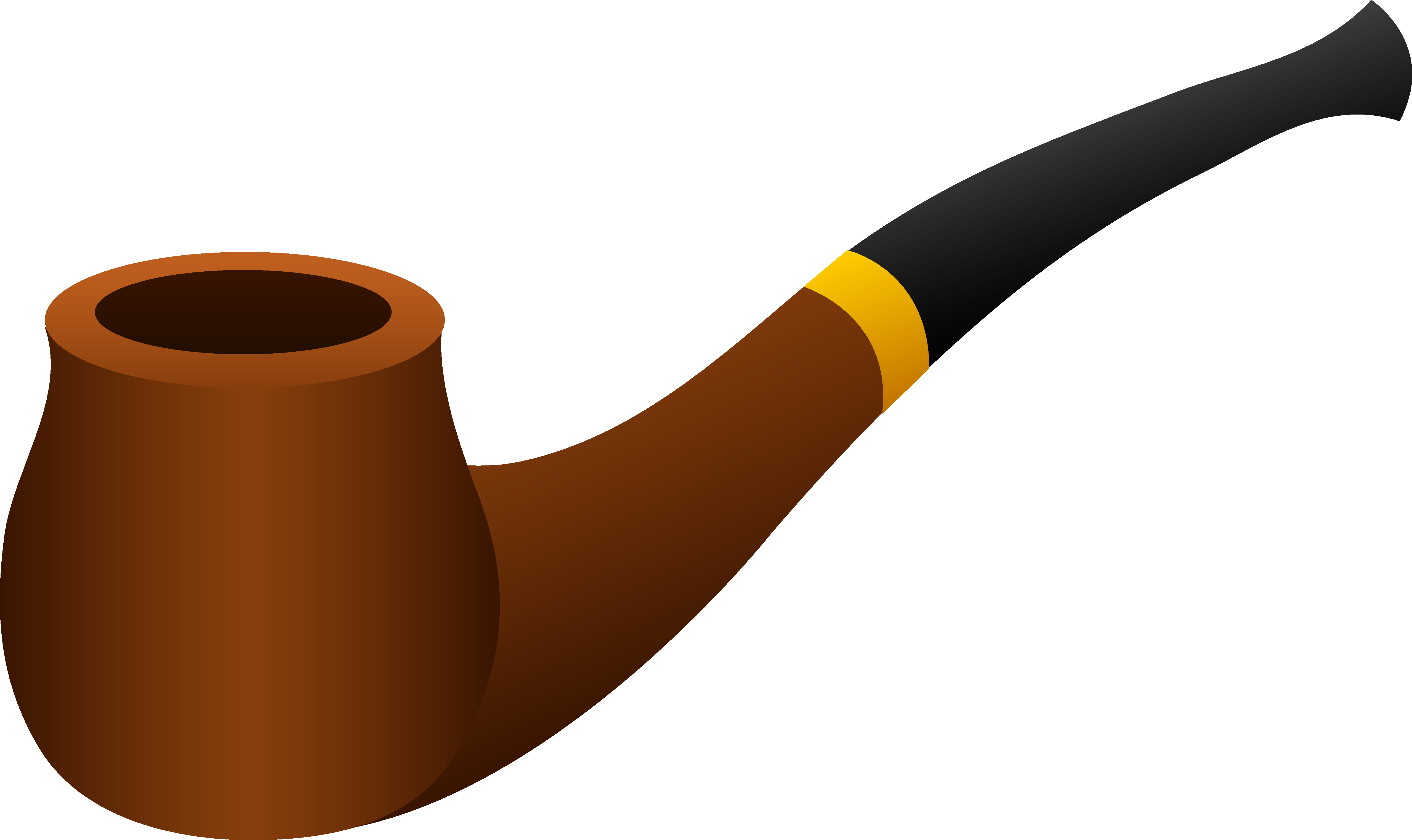 Pipe Clipart - Black Tobacco Pipe, Transparent background PNG HD thumbnail