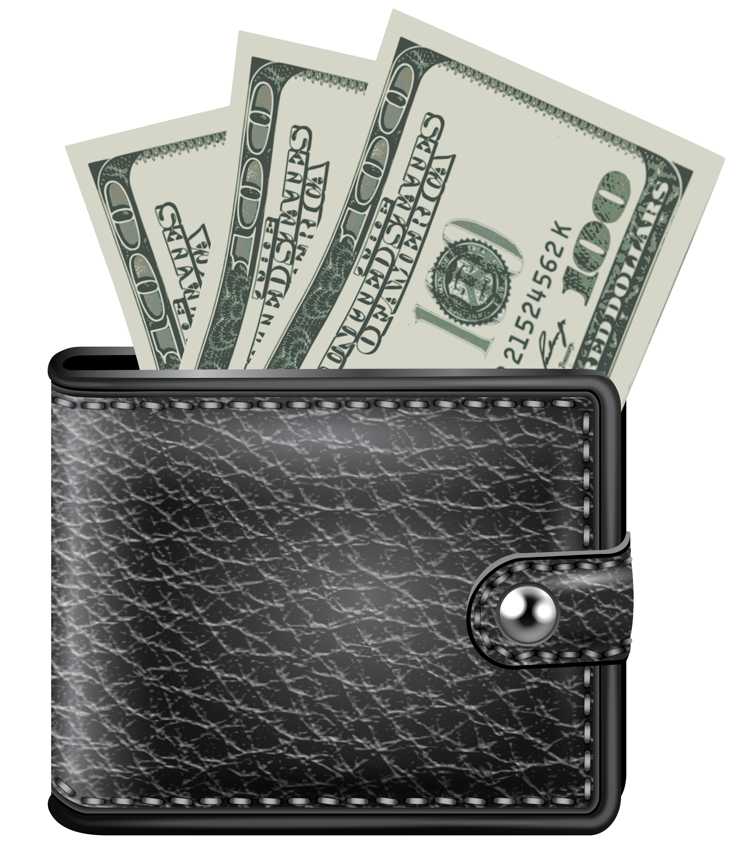 Black Wallet With Money Png Image #42795 - Wallet, Transparent background PNG HD thumbnail
