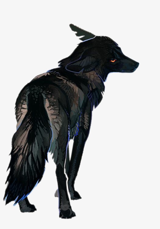 Black Wolf, Hand Painted Cartoon, Black, Wolf Png And Psd - Black Wolf, Transparent background PNG HD thumbnail