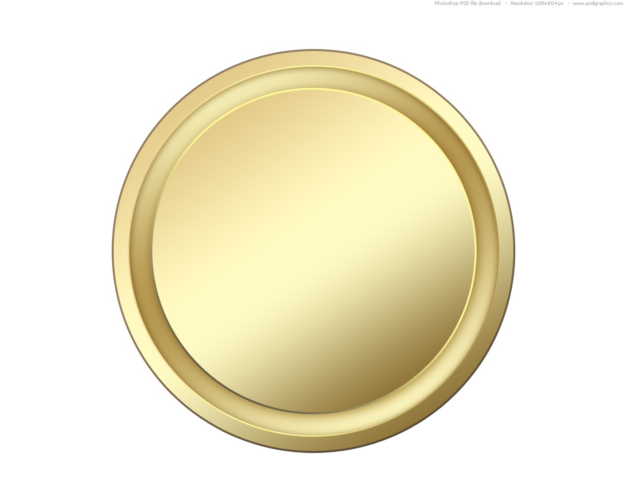 Gold Blank Icon Buttons - Blank Coin, Transparent background PNG HD thumbnail