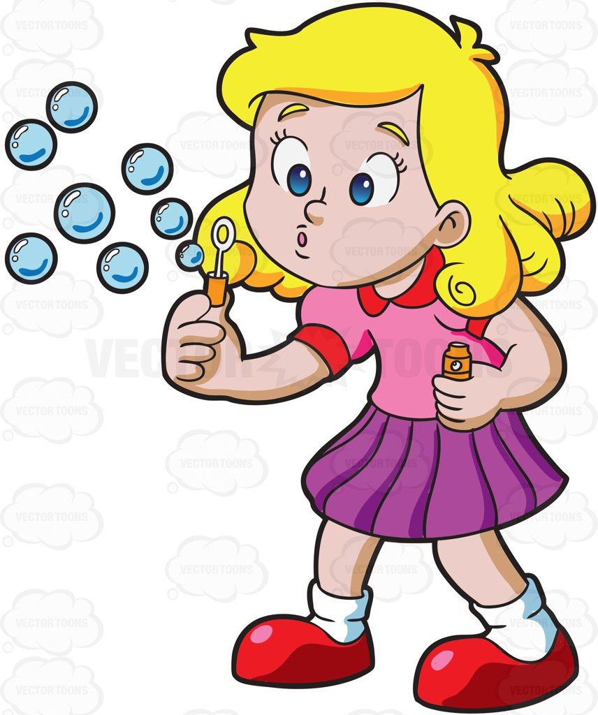 A Young Girl Blowing Bubbles - Blow Bubbles, Transparent background PNG HD thumbnail