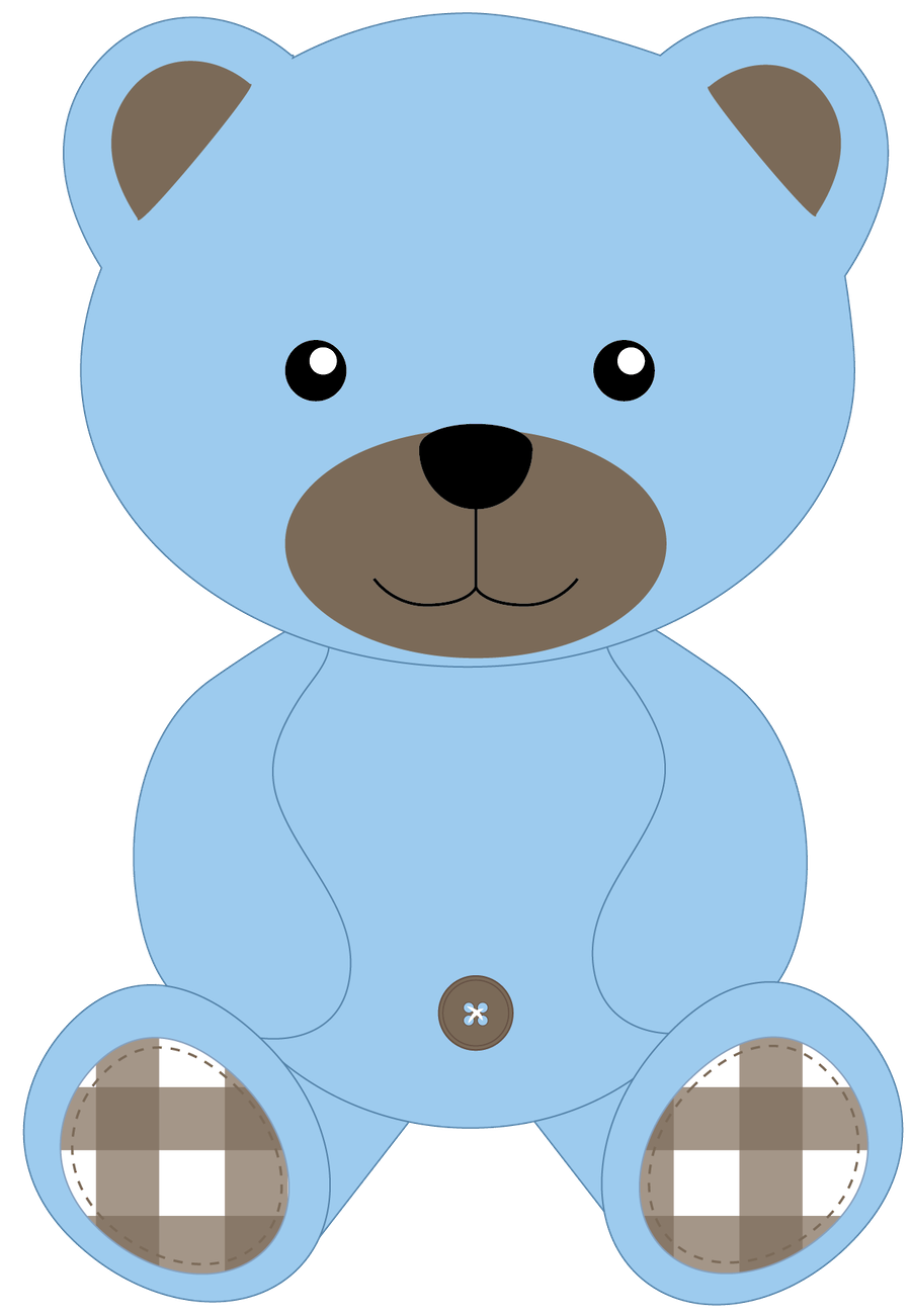 Bear Blue With Gingham Ears U0026 Feet - Blue Bear, Transparent background PNG HD thumbnail