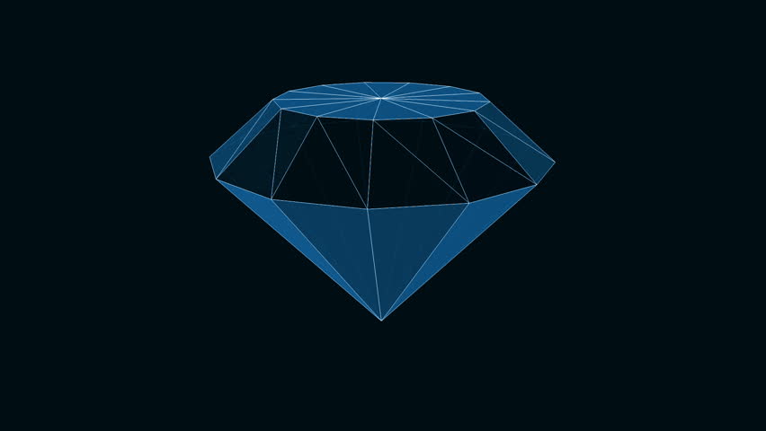 Blue Diamond Rotates In Black Space   Hd Stock Footage Clip - Blue Diamond, Transparent background PNG HD thumbnail