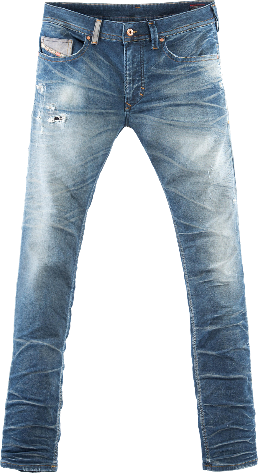Damage Jeans - Blue Jeans, Transparent background PNG HD thumbnail