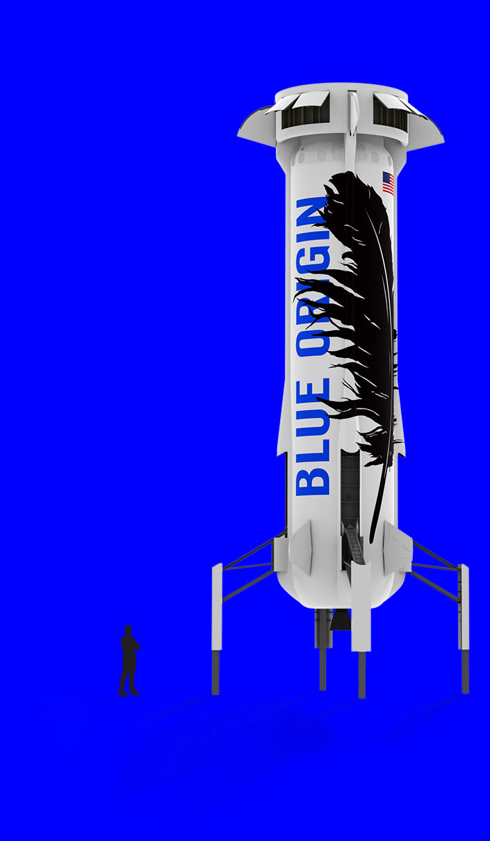 Vertical Landing Booster - Blue Origin Vector, Transparent background PNG HD thumbnail