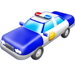 Police Car Icon - Blue Police Car, Transparent background PNG HD thumbnail