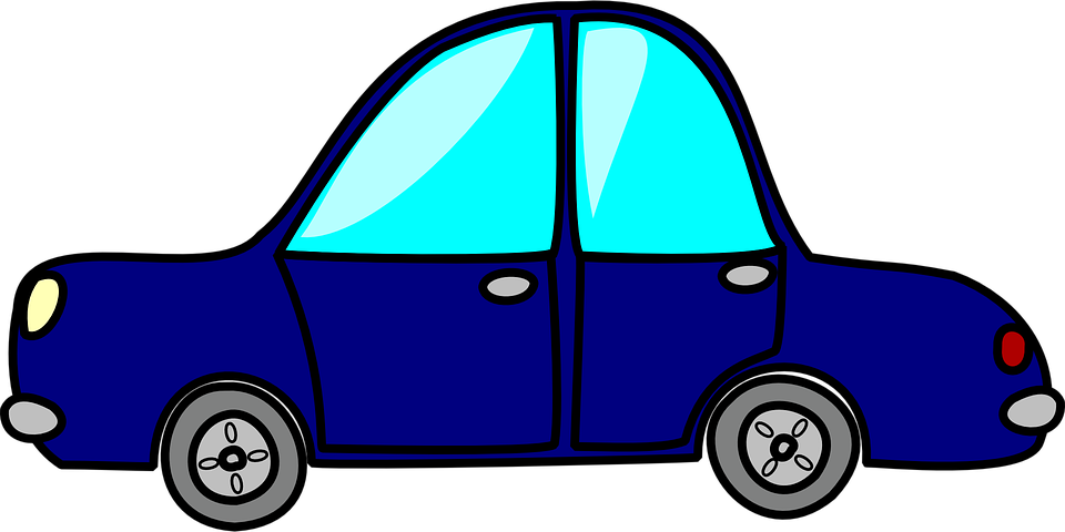 Car Blue Side Vehicle Drawing Cartoon - Blue Toy Car, Transparent background PNG HD thumbnail