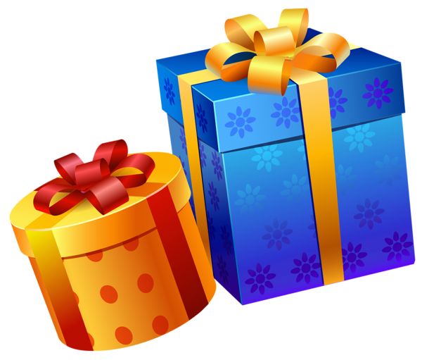 Blue Yellow Present Boxes Png Clipart - Birthday Present, Transparent background PNG HD thumbnail
