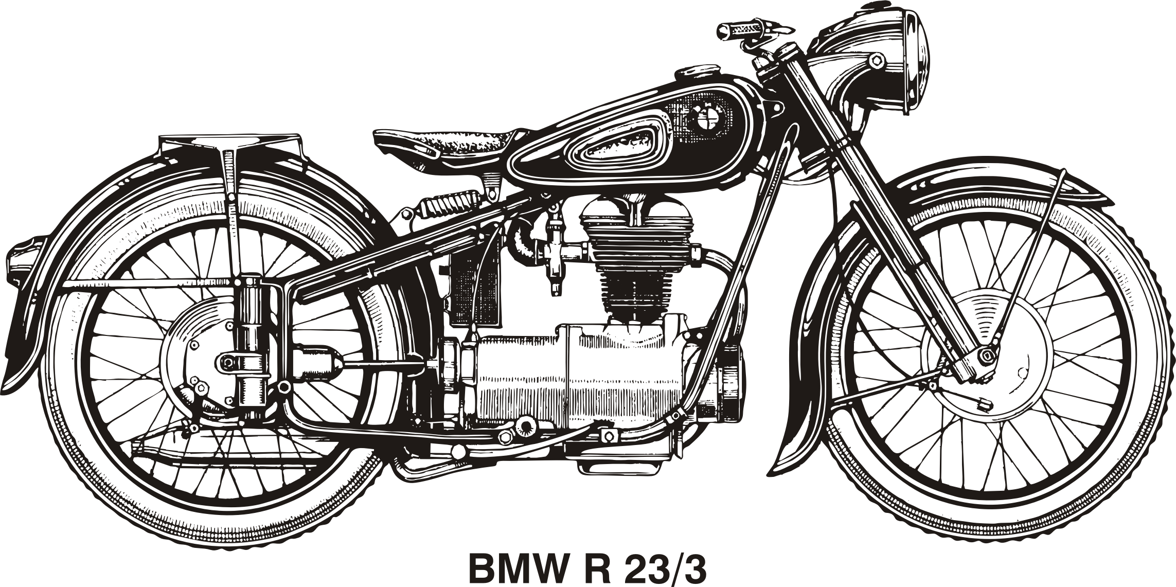 Bmw Year 1953 By Historical Bmw Motorcycle, Vector From Owners Manual, On - Bmw Flat Vector, Transparent background PNG HD thumbnail