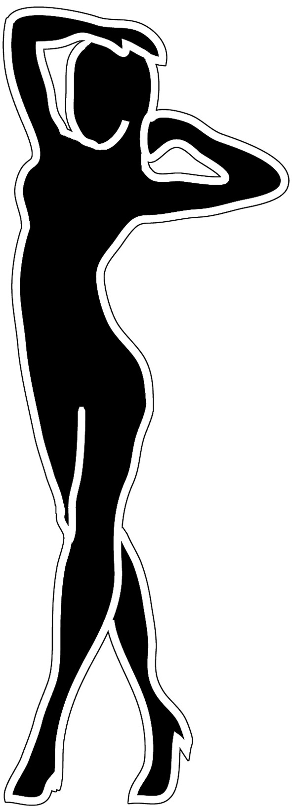 Female Silhouette Standing Woman Black, Black White Silhouettes Standing Woman Hdpng.com  - Body Black And White, Transparent background PNG HD thumbnail
