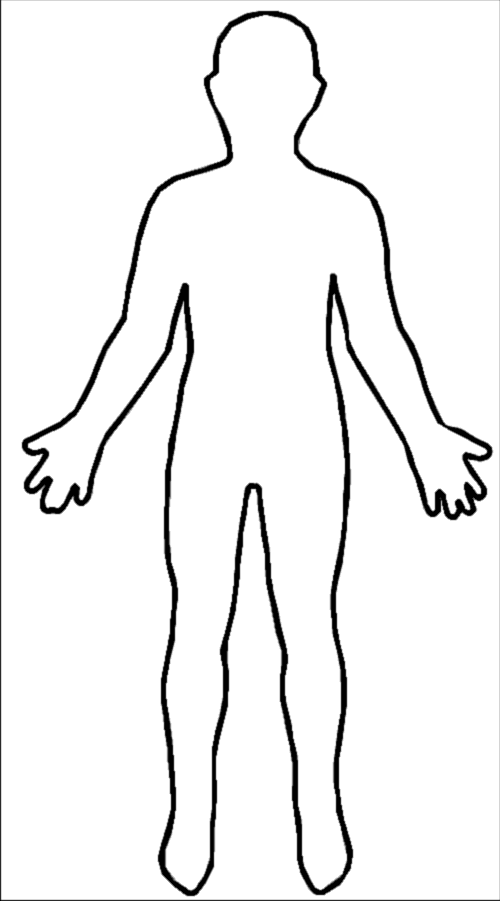 Standing human body silhouett