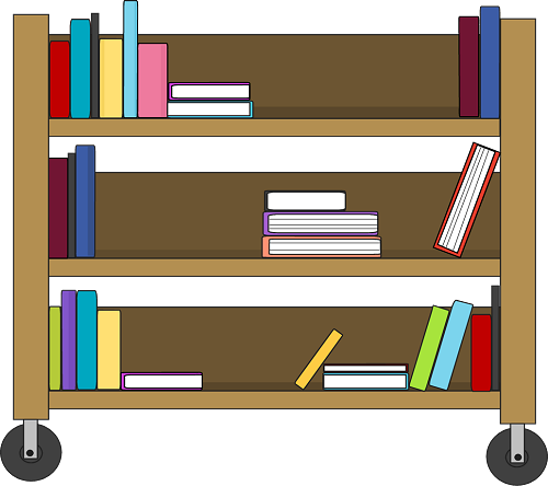 Library Book Cart clipart, cl
