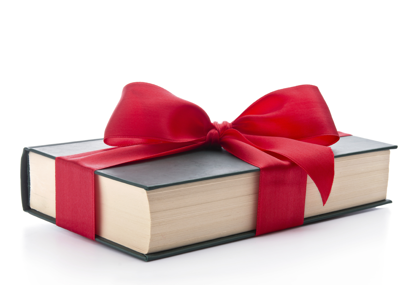 A gift book wrapped in ribbon