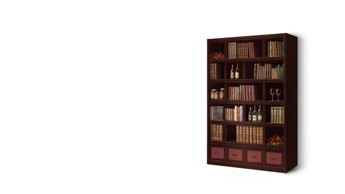 Romance Bookshelf.png - Bookshelf, Transparent background PNG HD thumbnail
