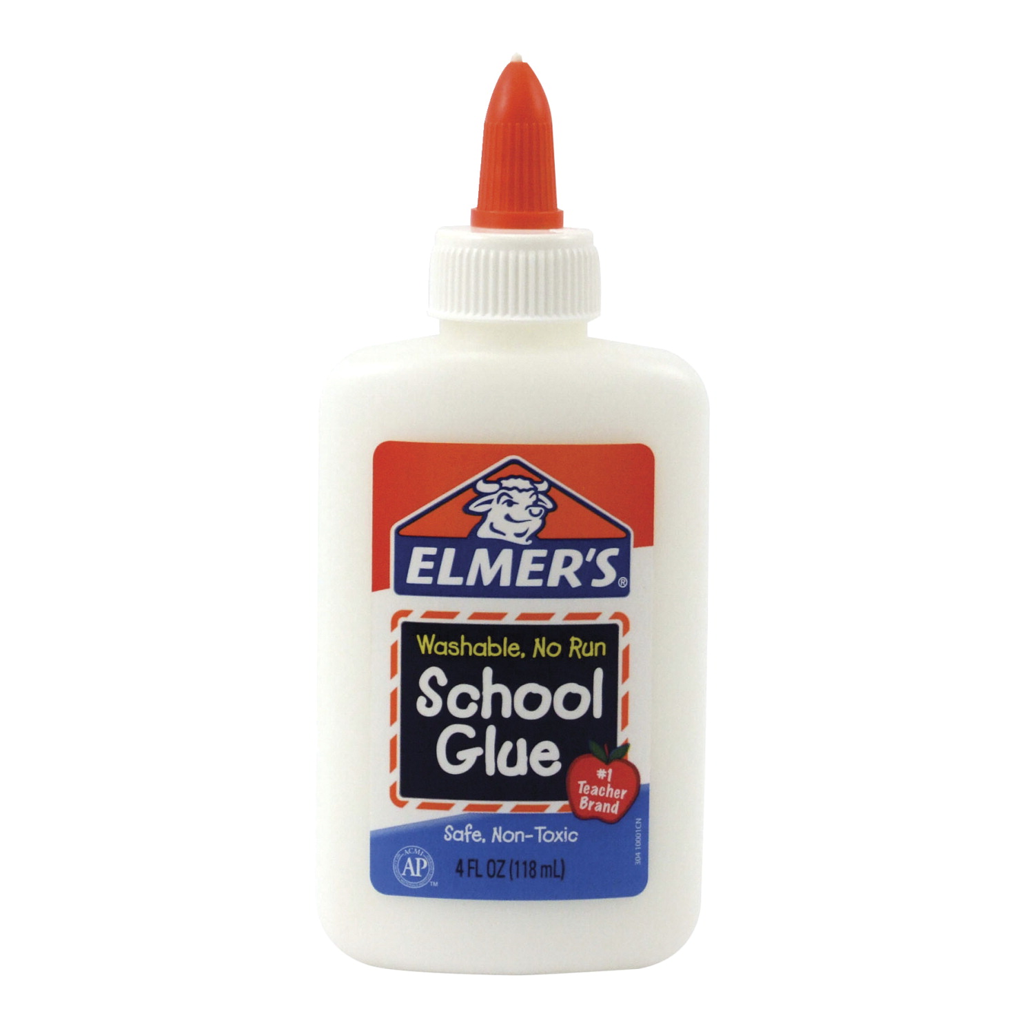 Elmeru0027S Washable No Run School Glue, 4 Ounces, White And Dries Clear - Bottle Of Glue, Transparent background PNG HD thumbnail